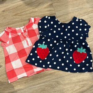 Polka Dot and Plaid Baby Tops